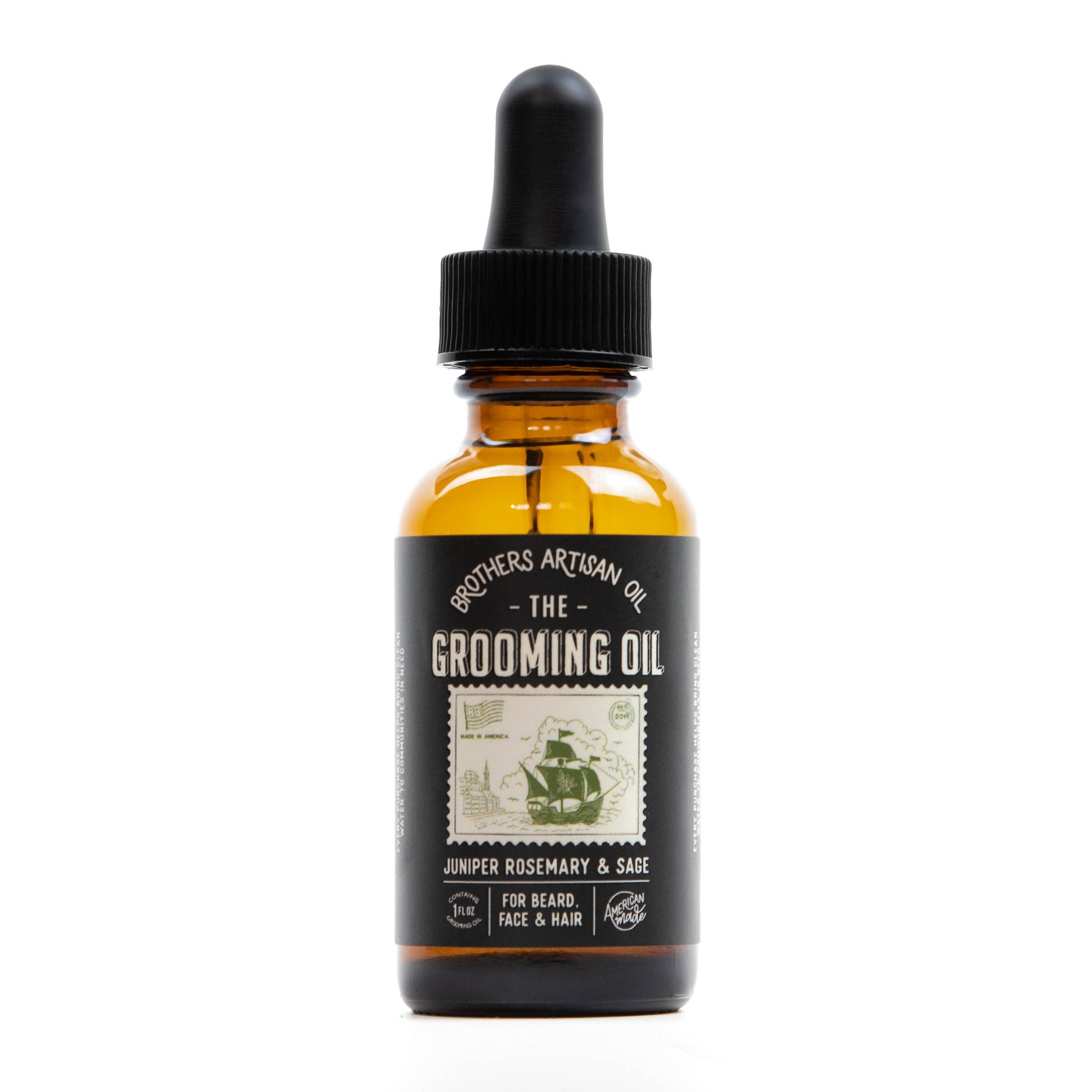 beard oil, hair oil, face oil- Juniper Rosemary Sage Grooming Oil